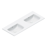 Раковина подвесная Catalano Italy 0721270001 125х50 глянцевая белая, прямоугольная, двойная