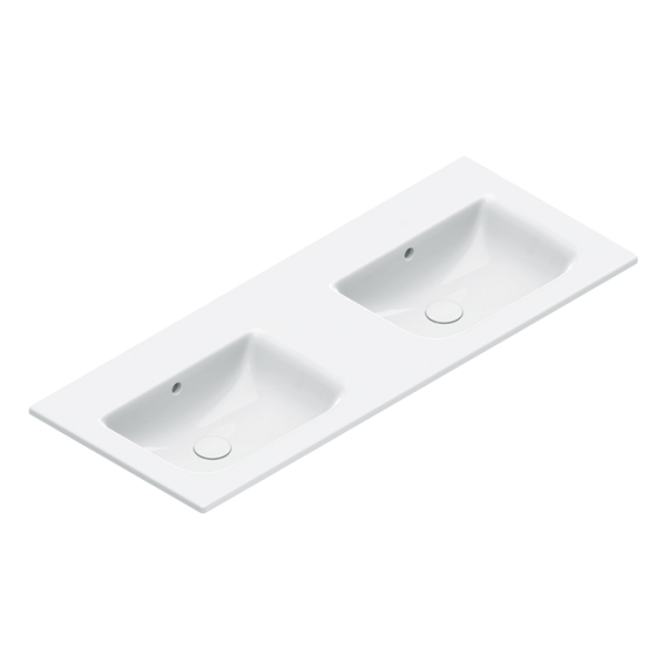 Раковина подвесная Catalano Italy 0721270001 125х50 глянцевая белая, прямоугольная, двойная