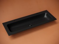Накладная раковина Ceramicanova Grace прямоугольная с 2двумя отверстиями под смеситель черная матовая 121 см CN7016MB