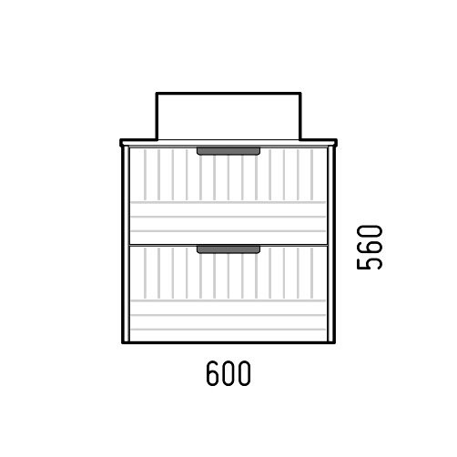 Тумба с раковиной Corozo Инди 60 подвесная, дуб канзас, графит