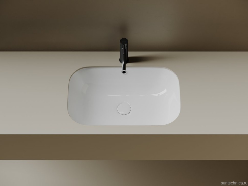 Раковина встраиваемая снизу Ceramicanova Era CN15007 61 глянцевая белая, прямоугольная