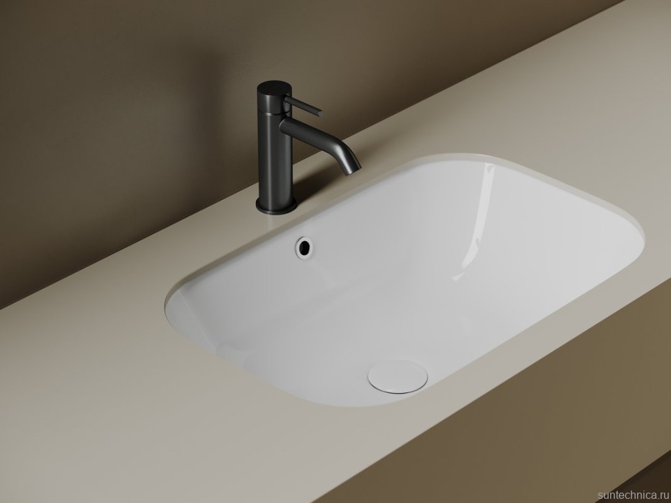 Раковина встраиваемая снизу Ceramicanova Era CN15007 61 глянцевая белая, прямоугольная