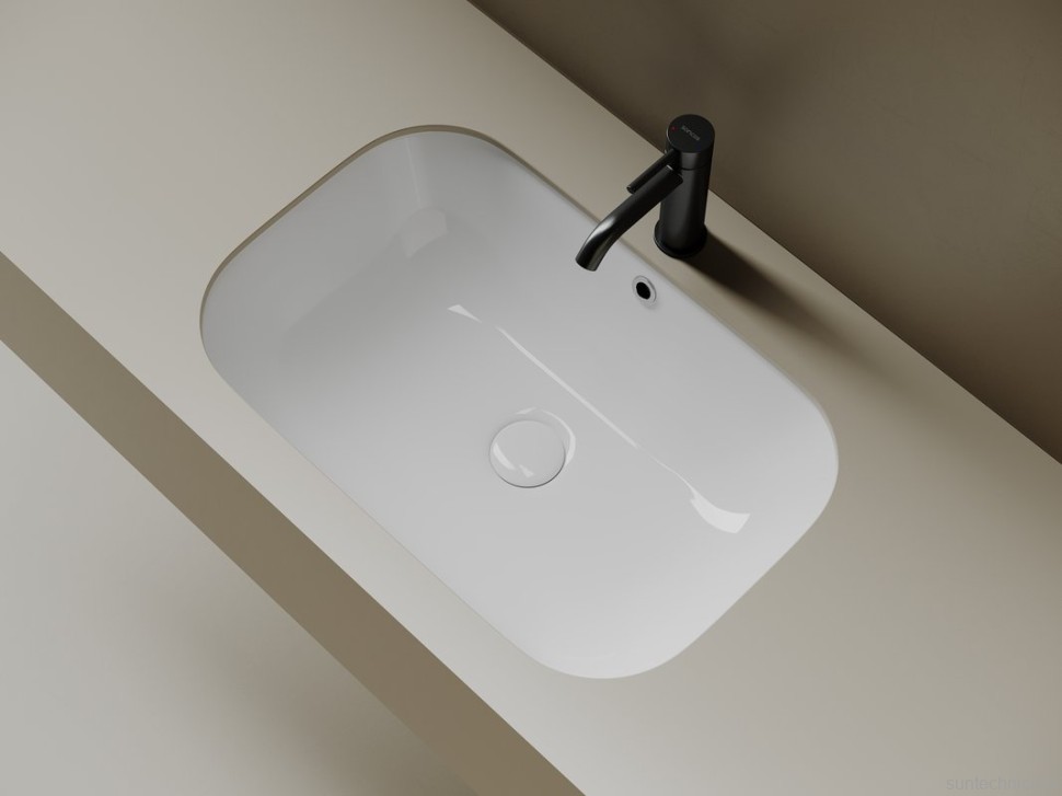 Раковина встраиваемая снизу Ceramicanova Era CN15007 61 глянцевая белая, прямоугольная