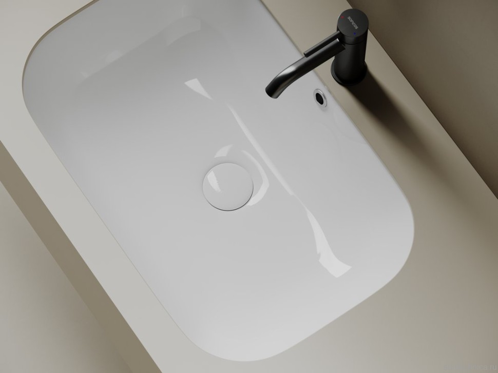 Раковина встраиваемая снизу Ceramicanova Era CN15007 61 глянцевая белая, прямоугольная