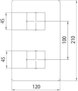 Термостатический смеситель встраиваемый Bossini Cube Z00061.073 С ВНУТРЕННЕЙ ЧАСТЬЮ, матовый черный