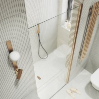 Душевая дверь в нишу Maybahglass MGD-809-2 90 см, профиль бронза, стекло прозрачное