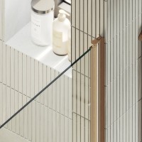 Душевая дверь в нишу Maybahglass MGD-809-2 90 см, профиль бронза, стекло прозрачное