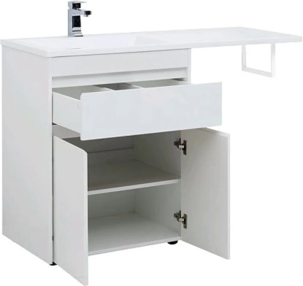 Тумба с раковиной Aquanet Токио 68 1 ящик, 2 двери L