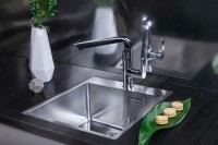 Комплект Мойка Omoikiri Amadare 45-IN + Смеситель Shinagawa BN нержавеющая сталь