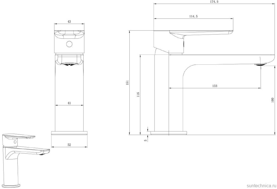 Смеситель для раковины Allen Brau Eclipse 5.E1A01-31 матовый черный