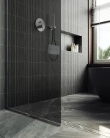 Душевая перегородка Maybahglass MGD-705-5у 69 см, профиль хром матовый, стекло графит