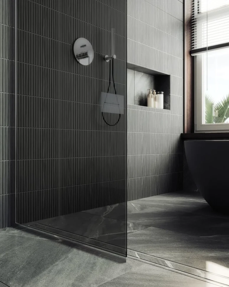 Душевая перегородка Maybahglass MGD-705-5у 69 см, профиль хром матовый, стекло графит