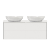 Тумба под раковину со столешницей Belux Джаз 150 подвесная, белая глянцевая