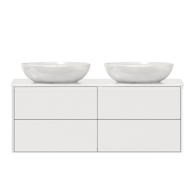 Тумба под раковину со столешницей Belux Джаз 150 подвесная, белая глянцевая