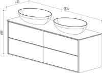 Тумба под раковину со столешницей Belux Джаз 150 подвесная, белая глянцевая