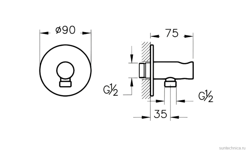 Шланговое подключение VitrA Origin A4262536WTC с держателем, матовый черный