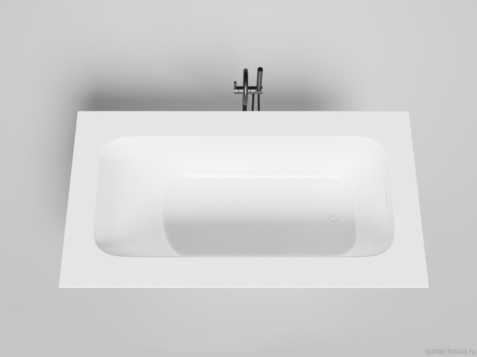 Ванна из искусственного камня Salini Orlanda Plus Kit S-Stone 190x100 см, встраиваемая, матовая белая, на ножках, со сливом-переливом, с донным клапаном