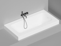 Ванна из искусственного камня Salini Orlanda Plus Kit S-Stone 190x100 см, встраиваемая, матовая белая, на ножках, со сливом-переливом, с донным клапаном