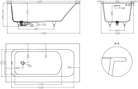 Ванна из искусственного камня Salini Orlanda Plus Kit S-Stone 190x100 см, встраиваемая, матовая белая, на ножках, со сливом-переливом, с донным клапаном