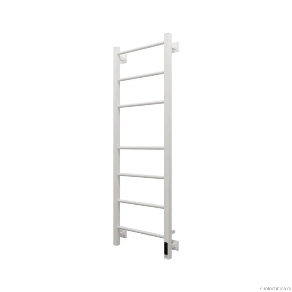 Полотенцесушитель электрический Grota Costa 430х1200 RAL9016 EL 120x45 см, подключение справа, слева, скрытое подключение справа, матовый белый, лесенка, из стали