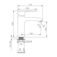 Смеситель для раковины Raglo R01.10.09, графит Смеситель для раковины Raglo R01.10.09, графит
