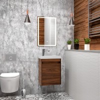 Тумба с раковиной Art&Max Family-M 40 подвесная, bourbon oak, с дверцей