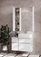Шкаф AQUATON Мишель 23 дуб эндгрейн, белый