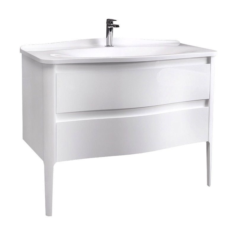 Тумба с раковиной Belux Анжело Н 110-02 напольная, матовая белая