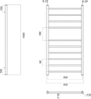 Полотенцесушитель водяной Domoterm Медея П10 50x100 хром