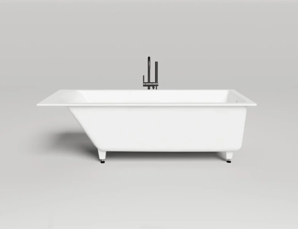 Ванна из искусственного камня Salini Cascata S-Sense 180x80 см, встраиваемая, белая, на ножках