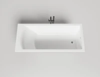 Ванна из искусственного камня Salini Cascata S-Sense 180x80 см, встраиваемая, белая, на ножках