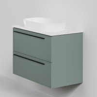 Тумба под раковину со столешницей La Fenice Elba Twin 90 подвесная, grigio, столешница белый мрамор