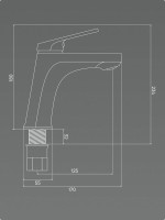 Смеситель для раковины РМС PL7 PL7BL-001F черный Смеситель для раковины РМС PL7 PL7BL-001F черный