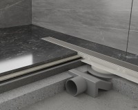 Душевой трап (лоток) Plumberia Selection PSM Modular PSM80MT 80 см, решетка матовая нержавеющая сталь, с сифоном, под плитку