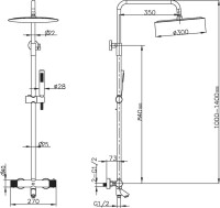 Душевая стойка Boheme Uno 468-T-BRB brushed bronze, с термостатом