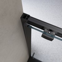 Душевая дверь в нишу BelBagno Luce BF-1-120-C-NERO профиль матовый черный, стекло прозрачное