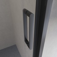 Душевая дверь в нишу BelBagno Luce BF-1-120-C-NERO профиль матовый черный, стекло прозрачное