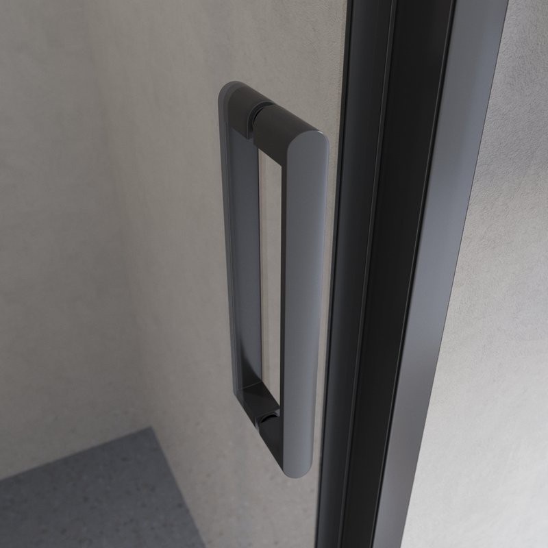 Душевая дверь в нишу BelBagno Luce BF-1-120-C-NERO профиль матовый черный, стекло прозрачное