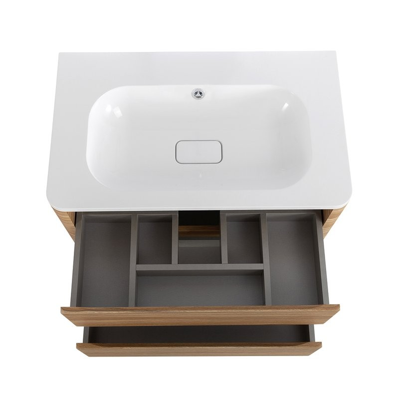 Мебель для ванной комнаты Cezares Relax 80 подвесная, 2 ящика, дуб карамельный