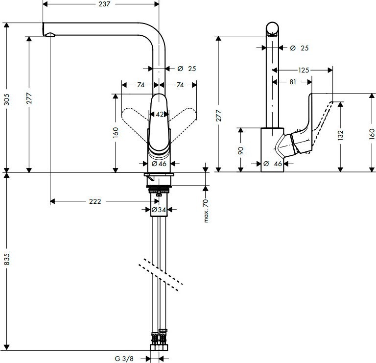 Смеситель для кухни Hansgrohe Focus 31817000