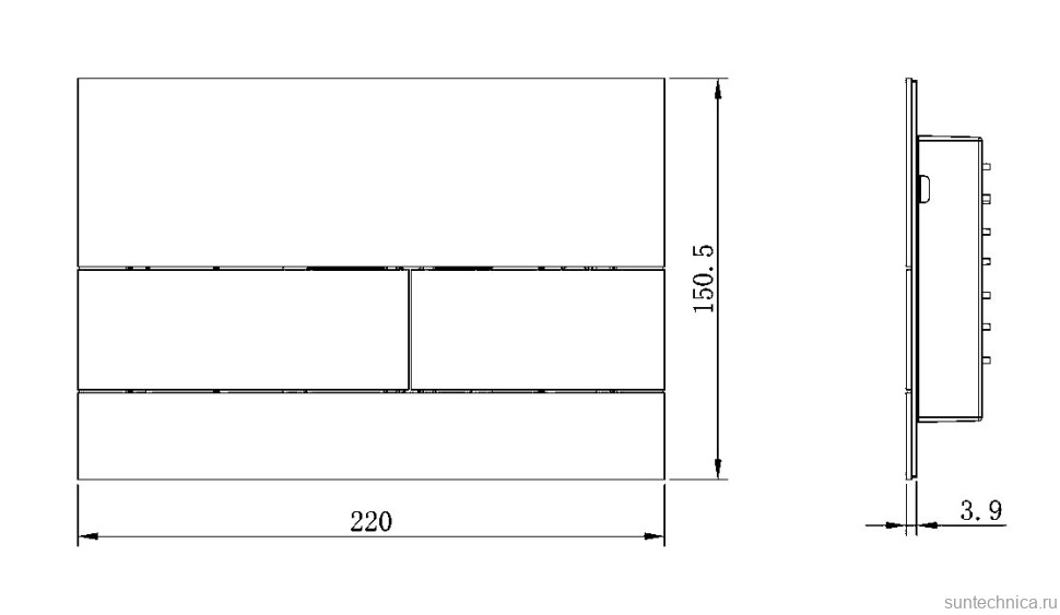 Кнопка смыва для унитаза Boheme 670-B нержавеющая сталь, цвет матовый черный