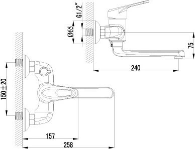 Смеситель для ванны с душем Lemark Luna LM4114C