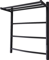 Полотенцесушитель электрический Маргроид Вид 4 СНШ 60x50 R с полкой, черный матовый