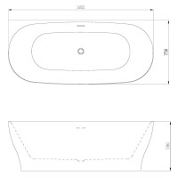 Ванна акриловая Azario OLEAN 1800x750x580 пристенная, в комплекте с сифоном и металлической рамой (OLE18075)