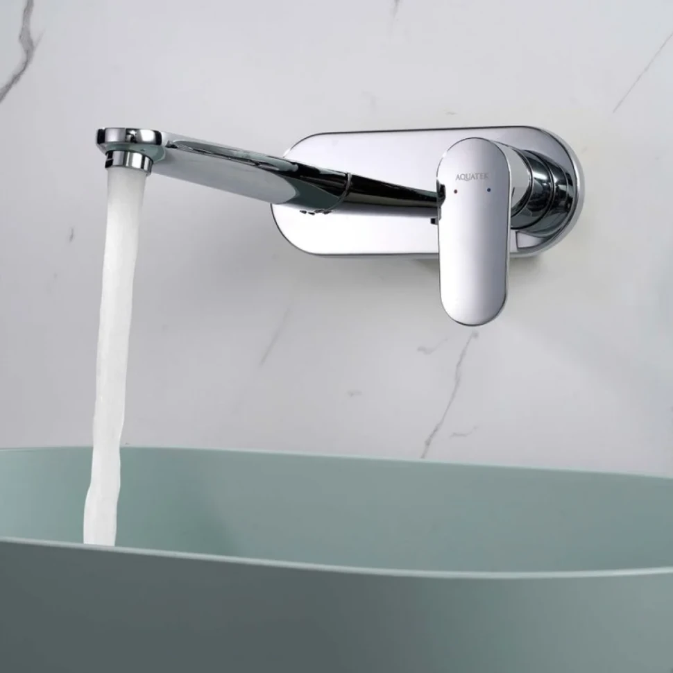 Смеситель для раковины AQUATEK Ника AQ1813CR С ВНУТРЕННЕЙ ЧАСТЬЮ, хром
