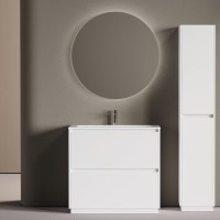 Мебель для ванной комнаты Sancos Libra Floor 90 напольный, белый глянец, раковина СN7019