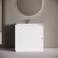 Мебель для ванной комнаты Sancos Libra Floor 90 напольный, белый глянец, раковина СN7019