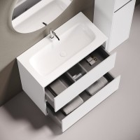 Мебель для ванной комнаты Sancos Libra Floor 90 напольный, белый глянец, раковина СN7019