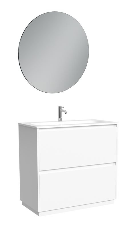 Мебель для ванной комнаты Sancos Libra Floor 90 напольный, белый глянец, раковина СN7019