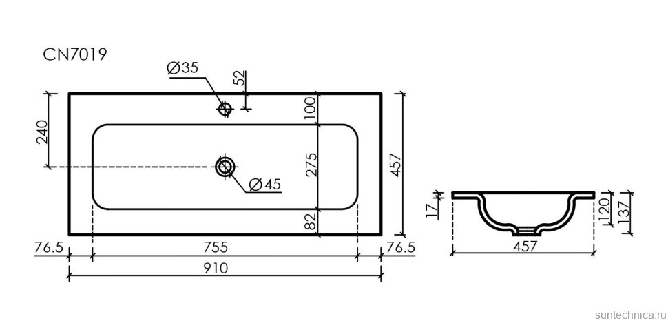 Мебель для ванной комнаты Sancos Libra Floor 90 напольный, белый глянец, раковина СN7019